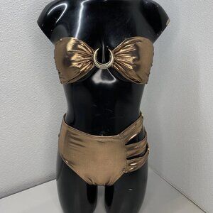 Luna B Women's Aurora Bikini Set Size S – Copper Brown Strapless 2-Piece